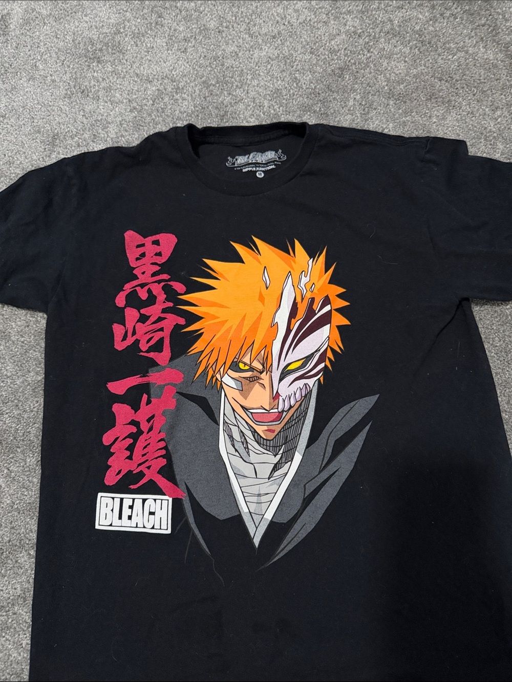 Ripple Junction Bleach Ichigo Half-Hollow Graphic Tee - Black/Orange/Red